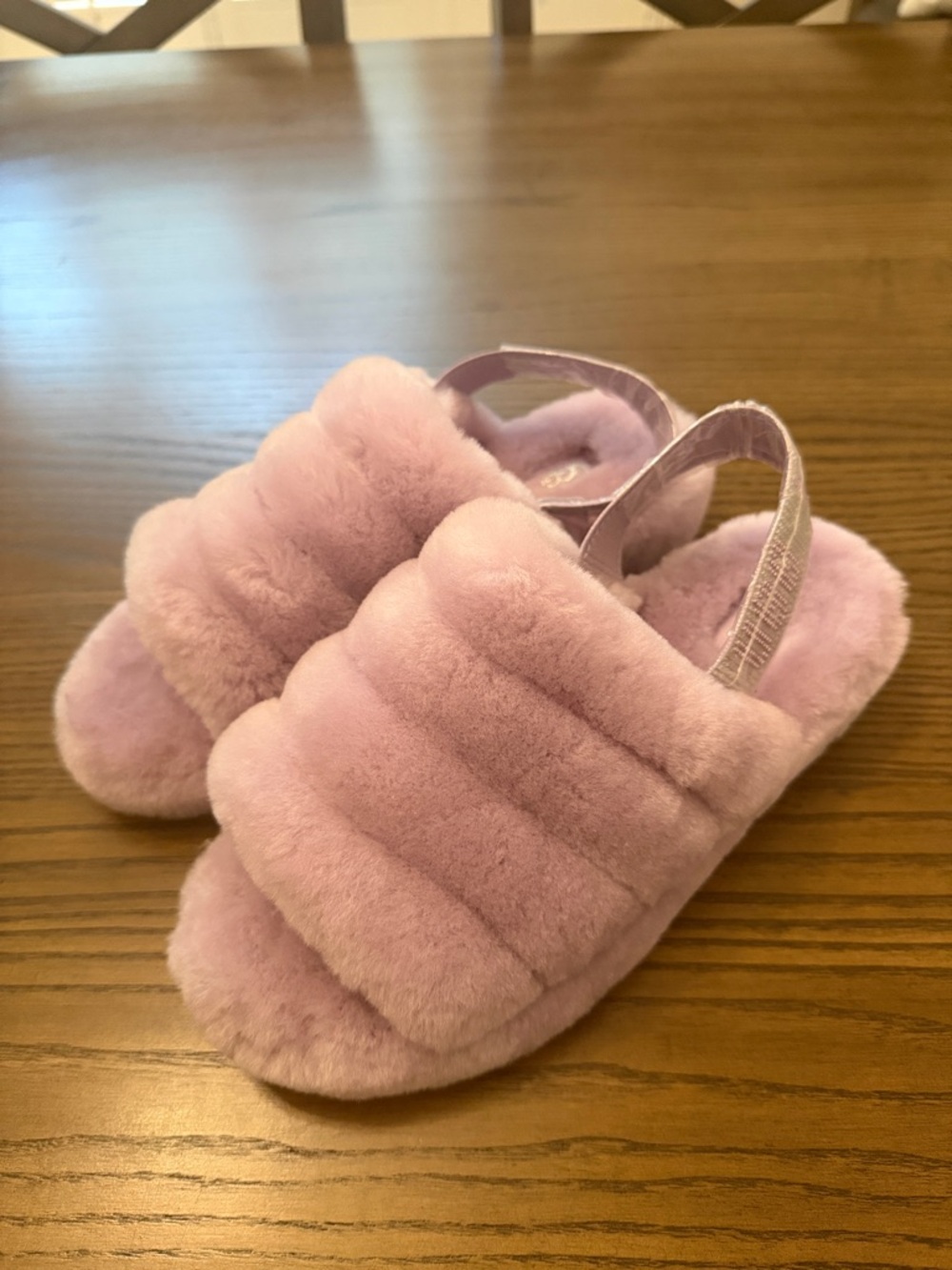 UGG Lavender Plush Backstrap Slide Slippers